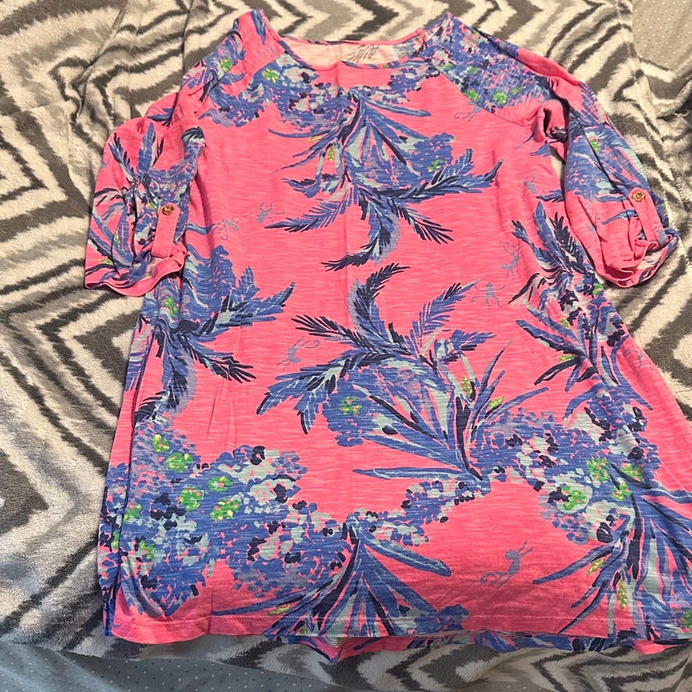 Lilly Pulitzer Pink and Blue Floral Dress